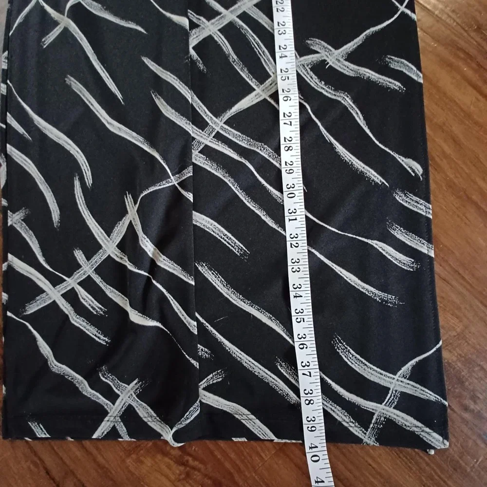 Cache Vintage 2 Piece Maxi Skirt Set Black White Abstract Brushstroke Size 8